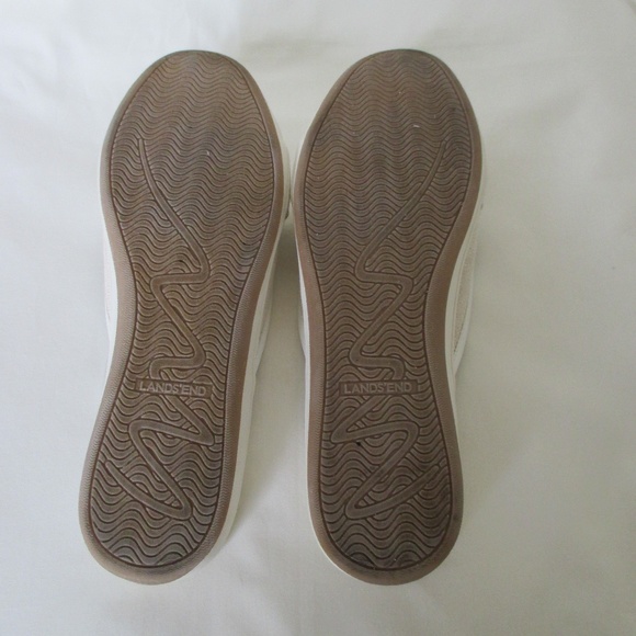 Lands' End Ivory Shimmer Buckle Mule Shoes 8 - Picture 7 of 8